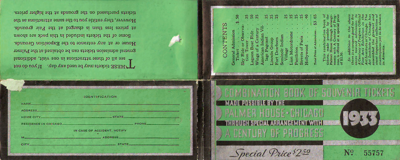 Combination Book of Souvenir Tickets - cover